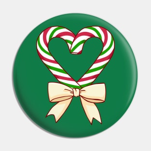 Candy Cane Heart Pin