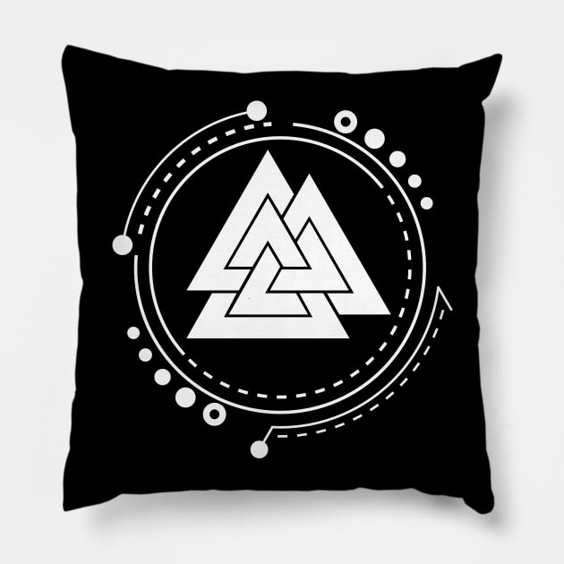 Valknut | Norse Pagan Symbol Pillow by CelestialStudio