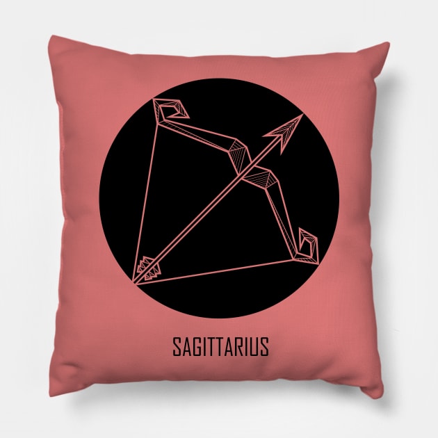 Sagittarius - Geometric Astrology Pillow by alcateiaart