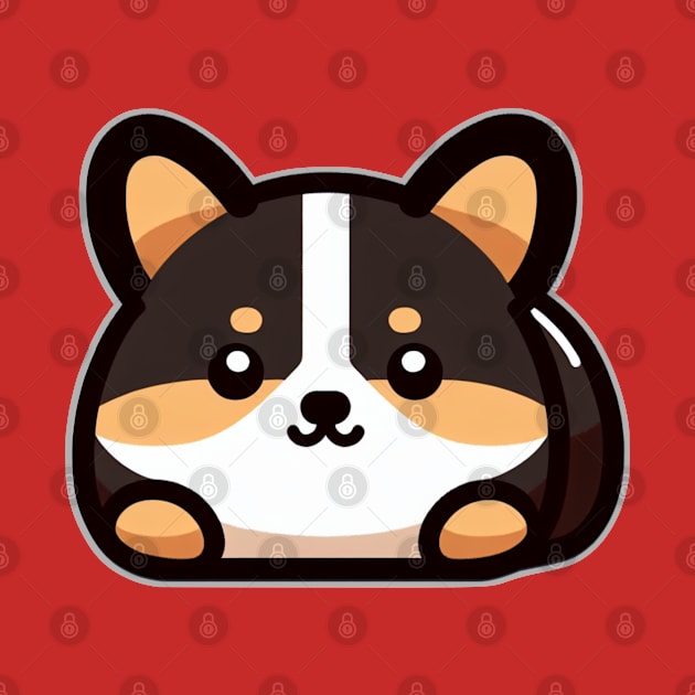 Marble Rye Cute Tricolor Corgi Loaf by Zelda