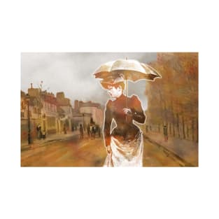 Victorian umbrella watercolor street T-Shirt