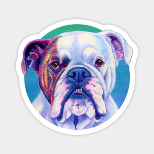 Brindle and White English Bulldog Magnet