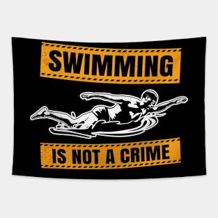 Swimming funny not a crime theme Tapestry