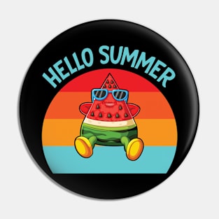 Glasses Watermelon Face Happy Melon Xmas July Hello Summer Pin