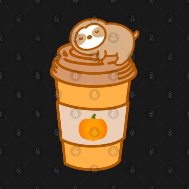 Cute Pumpkin Spice Latte Cup Sloth by theslothinme