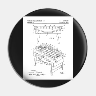 Foosball Table Patent - Foosball Player Game Room Art - White Pin