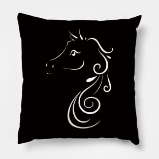 Sweet White Horse Art Pillow