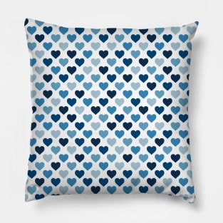 Blue White Hearts Back To School Pattern Pillow