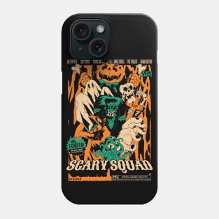 Scary Squad // Funny Parody Movie Poster // Frankenstein Ghost Pumpkinhead Halloween Phone Case