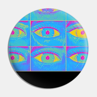 Pan Pride Painted Eyes Collage Pin