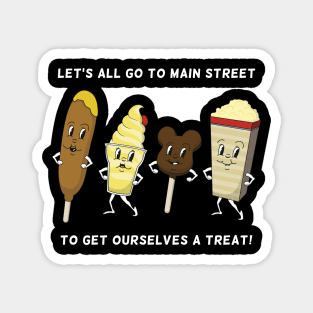 Main Street Treats - White Text Magnet