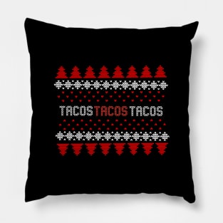 Tacos Christmas Ugly Pillow