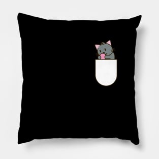 Cat playing in pocket Pillow