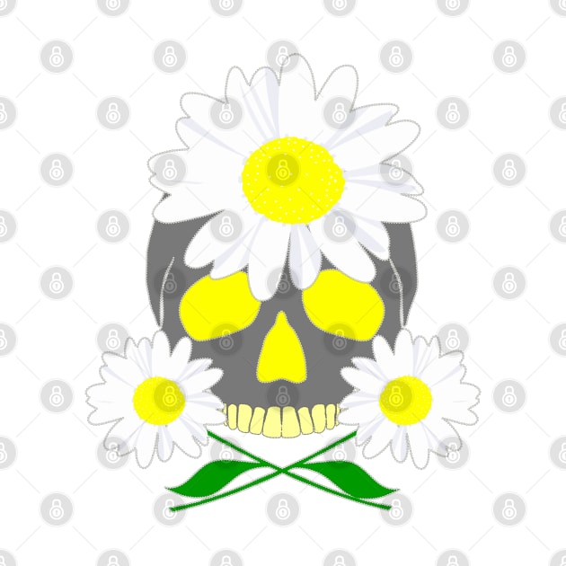 Daisy Flower Skull by Nuletto