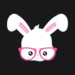 Funny Girls Easter Bunny Face Rabbit Glasses T-Shirt