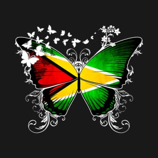 Guyana Flag Butterfly T-Shirt