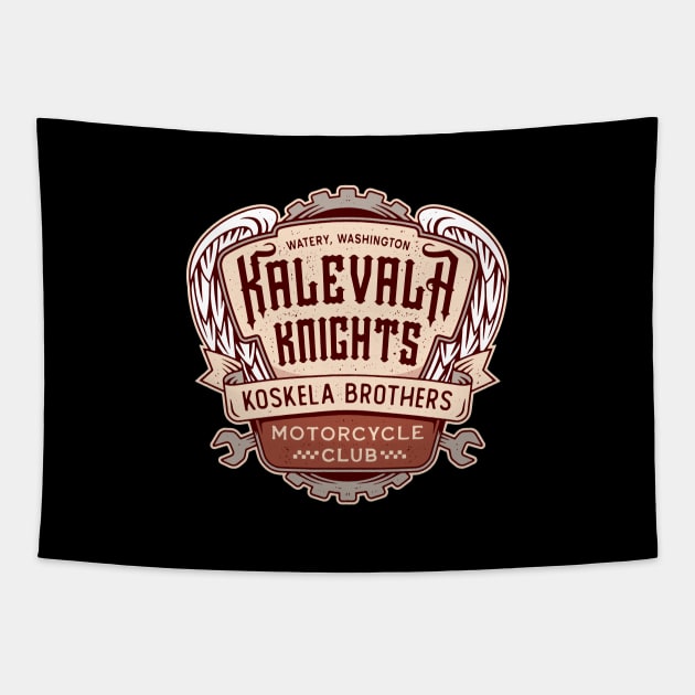 Watery Kalevala Knights Emblem Tapestry by Lagelantee