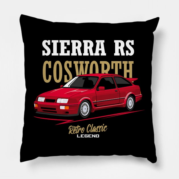 Sierra RS Cosworth Classic Legend Pillow by Turbo29