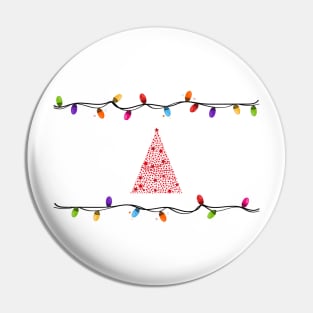 Colorful Christmas light bulb frame with made of red stars Christmas tree Pin