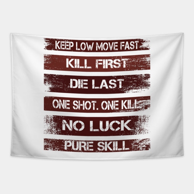 One Shot One Kill Tapestry by Aim For The Face