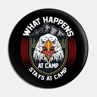 What Happens At Camp Stays At Camp T Shirt For Women Men Pin