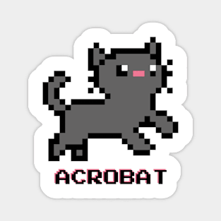 Acrobat Cat - Dark Gray Magnet