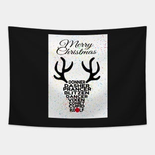 Santas Reindeer Merry Christmas Tapestry