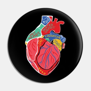 Big Colorful Skater Heart Pin