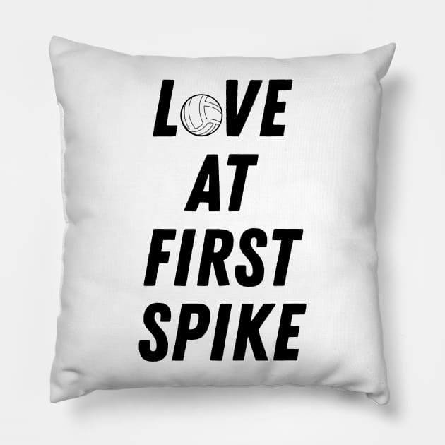 Love at First Spike Volleyball Design Pillow by JosephDamon