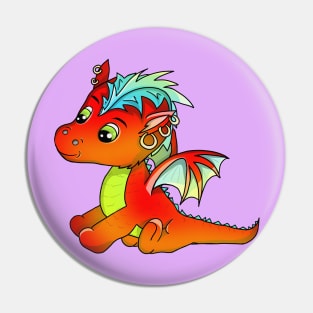 Cute cartoon punk baby dragon Pin