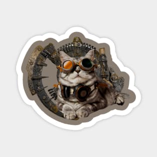 SteamPunk Cat Magnet