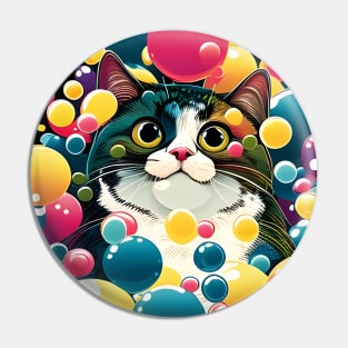 Funny Chonk Meme Cat Bubble - Cat Lover Pin