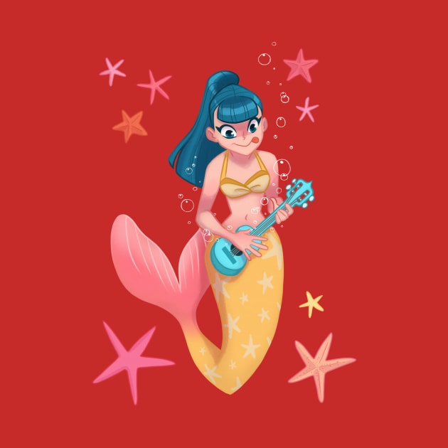 mermaid ukulele by melivillosa