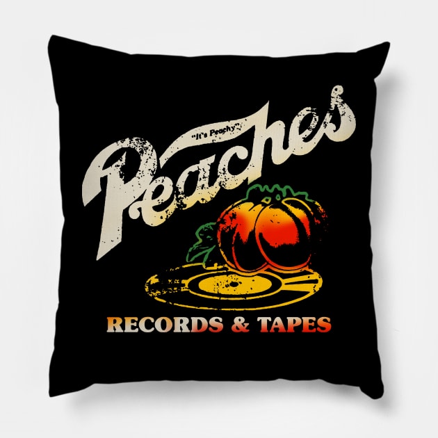 Peaches Records & Tapes 1975 Pillow by Sarah Agalo