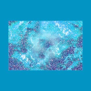 blue clouds pattern magic sky in turquoise aqua colors cute gift for glitter cases and masks T-Shirt