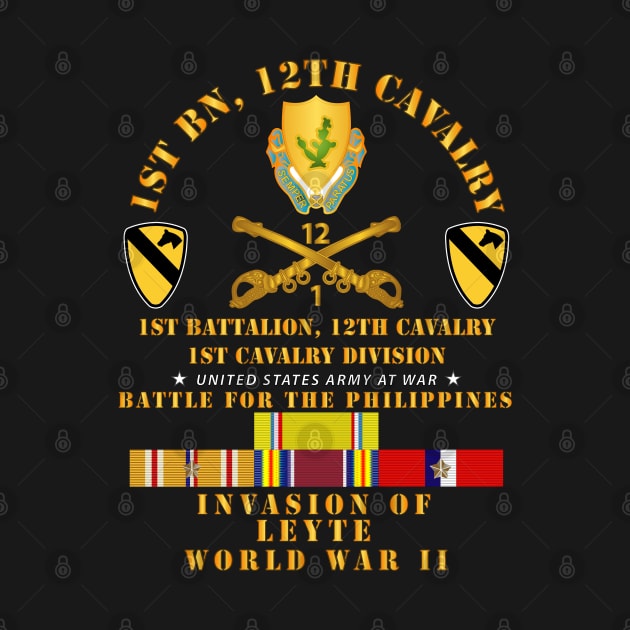 1st Bn 12 Cav - 1st Cav - Invasion Leyte - Phil - WWII w PAC SVC by twix123844