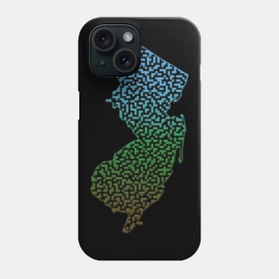 New Jersey State Outline Maze & Labyrinth Phone Case