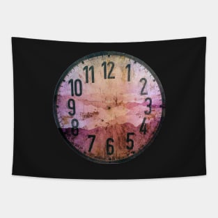 Clock face - Smoky Mountains Grunge Dusky Pink Option Tapestry