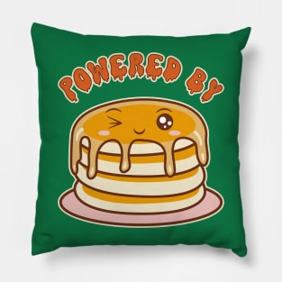 Powered By Pancakes Funny Kawaii Breakfast Pillow