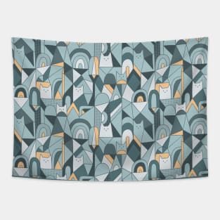 Geometric Cats Tapestry