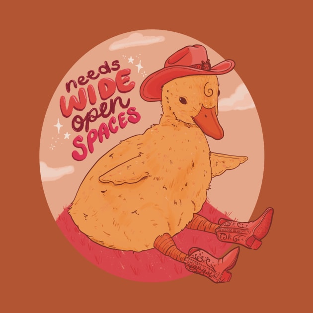 Wide Open Spaces Cowduck by Liberal Jane Illustration