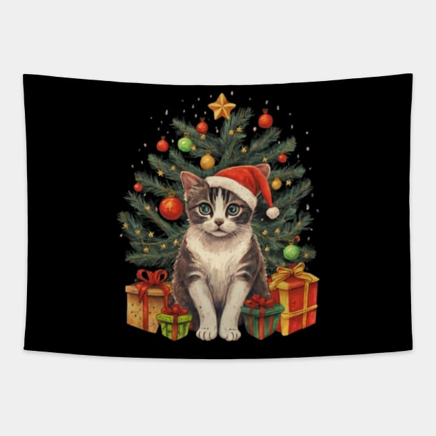 CAT Christmas Tapestry by Imaginate