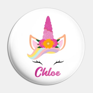 Name chloe unicorn Pin