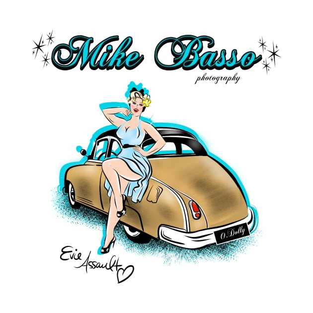 Back Design T- Shirts Blonde Pinup with Gold Custom Car by Mike Basso Photography 