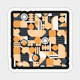 Orange geometric pattern abstract Magnet