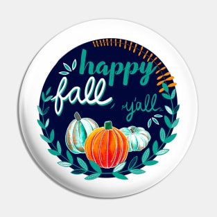 Happy Fall, Y’all - Navy, Teal, Orange Pin
