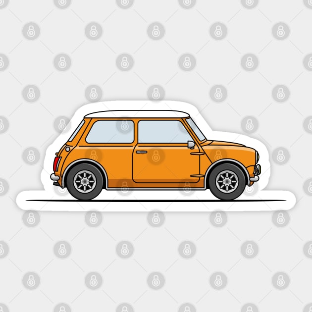Classic Mini Cooper - Orange - Mini - Sticker