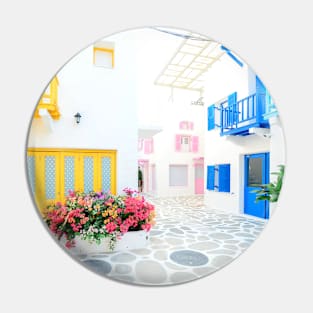 Blinding White Colorful Buildings Pin