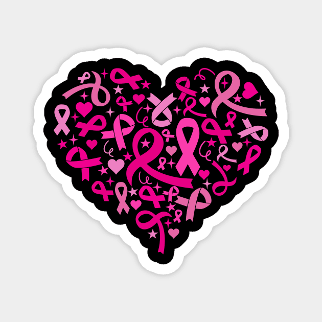 Breast Cancer Awareness Heart Magnet by SVGBistro