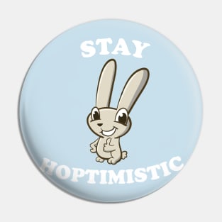 Stay Hoptimistic Bunny Pun Pin